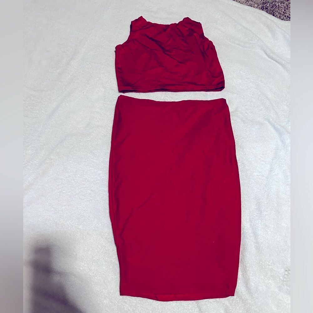 Red Two Piece Set - Picture 3 of 4